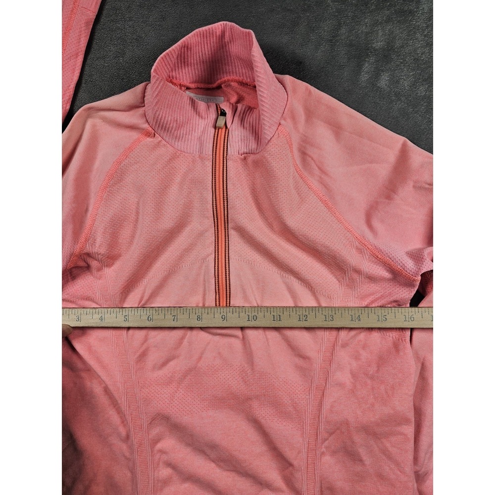 Athleta Womens Medium Coral‎ 1/4 Zip Seamless Athletic Pullover Top - Picture 7 of 9